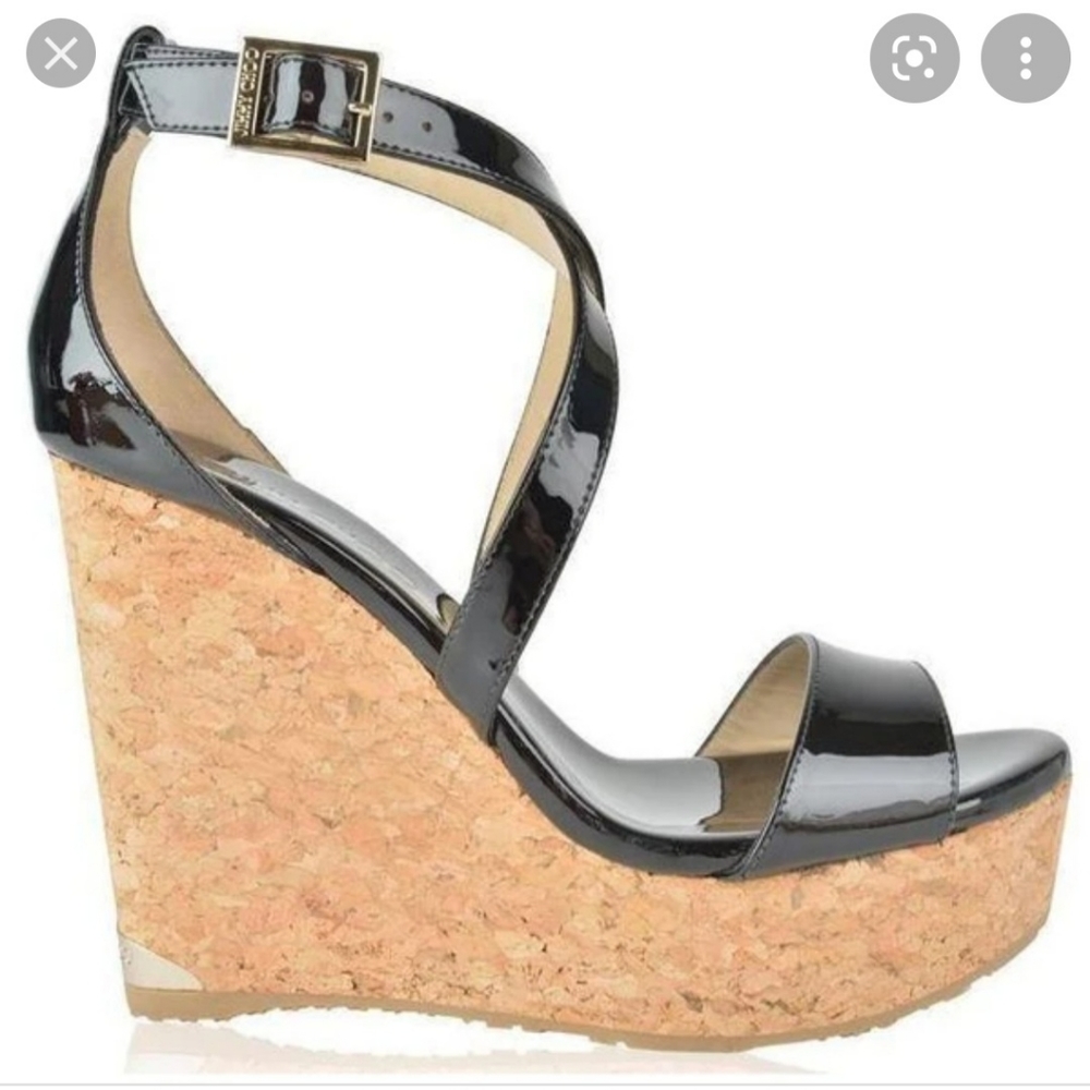 👑 HOST PICK 👑 🔥NEW🔥 Jimmy Choo 120 Portia Cork Wedge Sandals - Picture 11 of 15